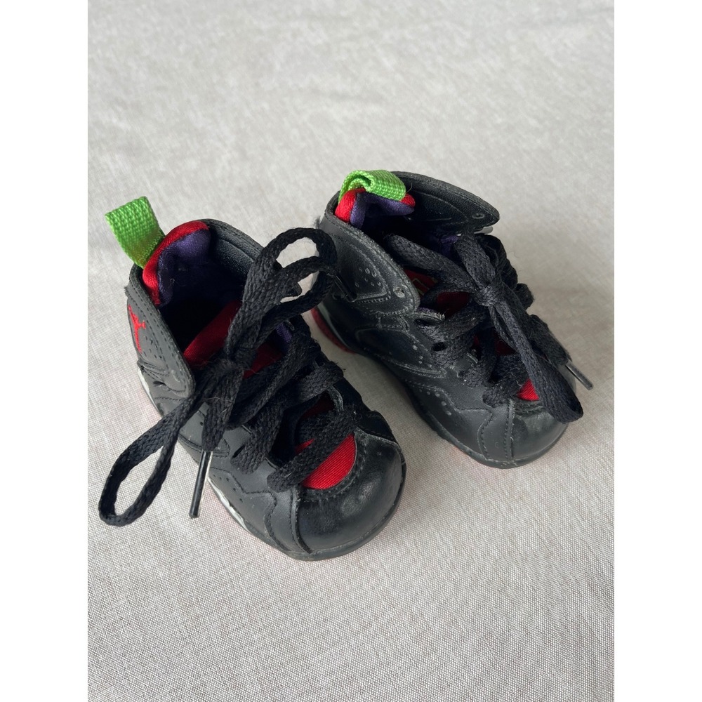 Jordan 7‎ Retro Marvin the Martian Black Red Green Toddler Size 2C 304772-029